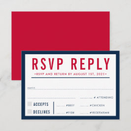 RESPOSTA DE RSVP moderna negrito menino azul-marin