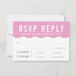 RESPOSTA DE RSVP moderna ousada fofa onda rosa