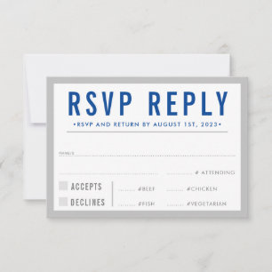 RESPOSTA DE RSVP moderna ousada menino cinza azul