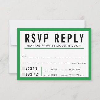 RESPOSTA DE RSVP moderno negrito verde kelly
