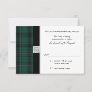 Resposta de RSVP para Casamento com Tartan de Caça