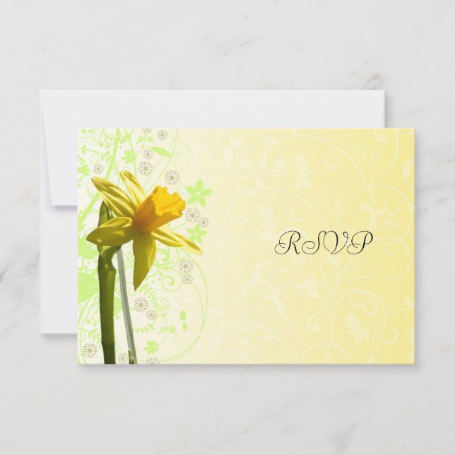Resposta de RSVP para Casamento de Narciso Amarelo (Frente)