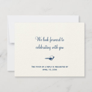 Resposta de RSVP para invólucro de casamento conch