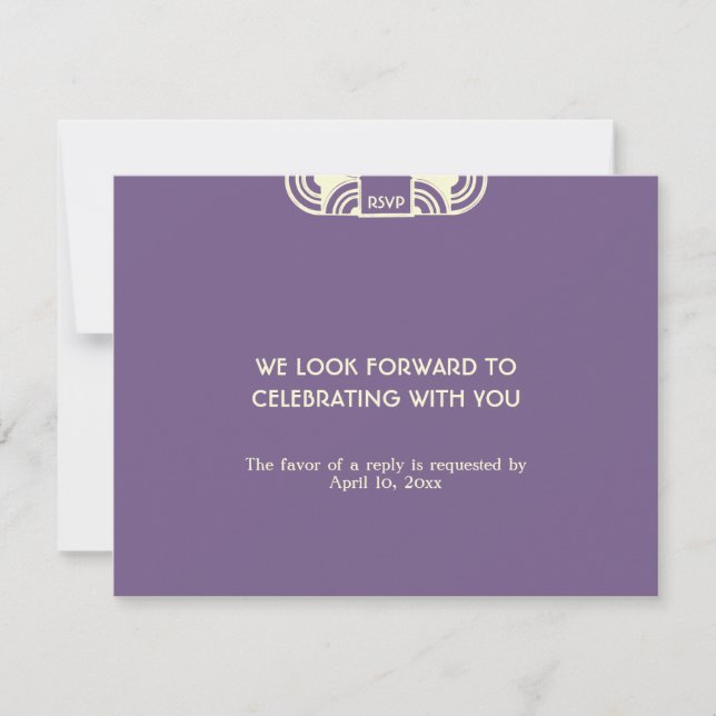 Resposta de RSVP para invólucro de casamento deco  (Frente)
