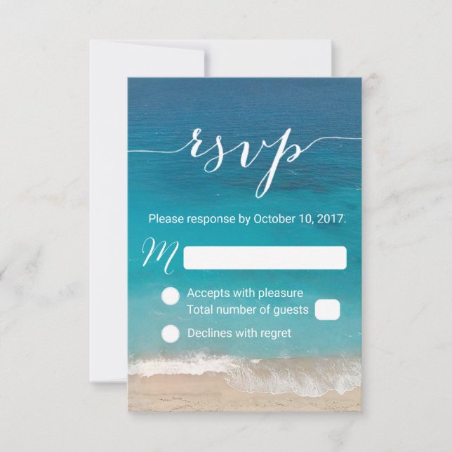 Resposta de Script de Classe RSVP de Casamento de  (Frente)