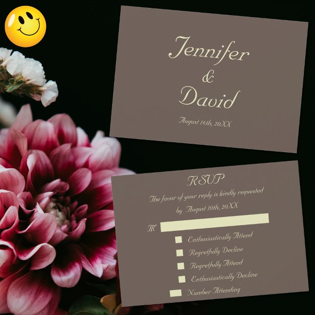 Resposta Divertida Personalizada de RSVP Convite d (Fun Reply Response Custom Wedding RSVP Invitation)
