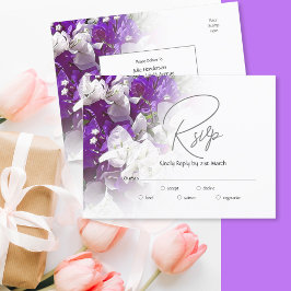 Resposta do Cartão-postal RSVP ao Convite de casam