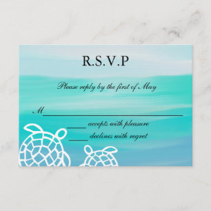 Resposta do casamento de praia RSVP das tartarugas