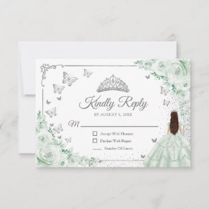 Resposta Elegante Chic de Verde Sage Prata Quincea