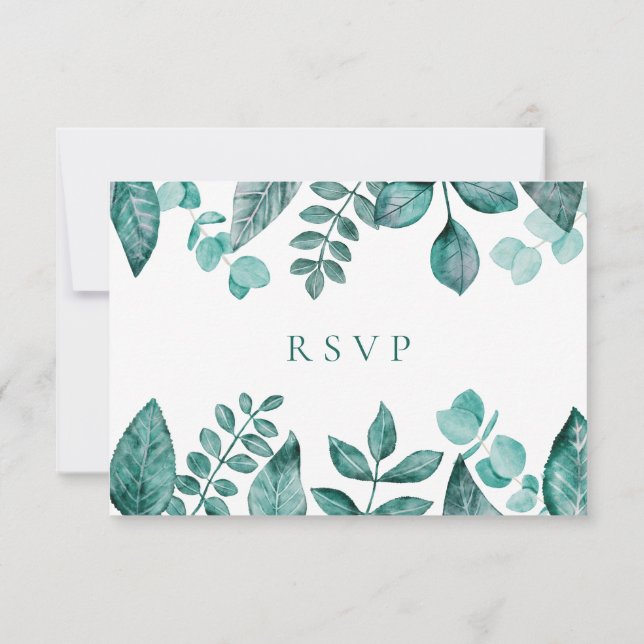 Resposta Elegante do Teal Greenery, Casamento de A (Verso)