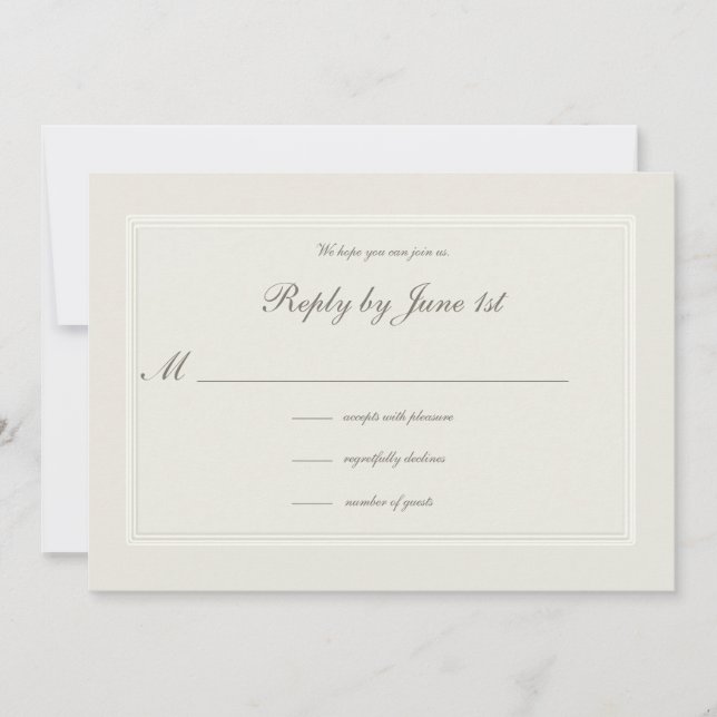 Resposta Formal De Casamento Tradicional Do Ecru D (Frente)