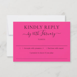 Resposta Gentil Casamento Rosa Quente Fuchsia