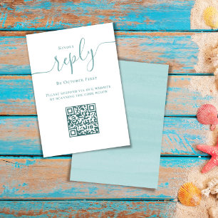 Resposta minimalista simples RSVP Turquoise de cód