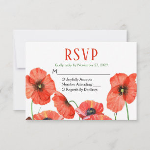 Resposta Nupcial RSVP Floral de Poppies
