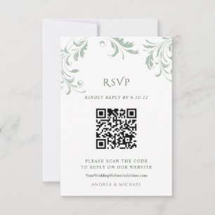 Resposta on-line do código QR de casamento verde d
