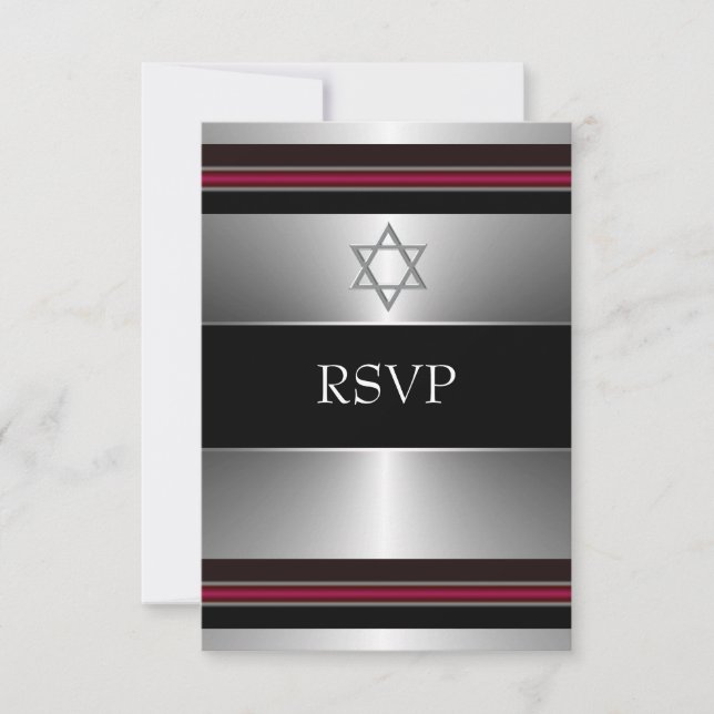 Resposta para Bar Mitzvah Estrela de David Preta V (Frente)