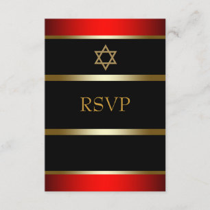 Resposta para Bar Mitzvah Red Black Gold