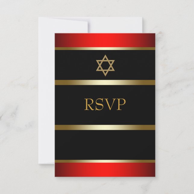 Resposta para Bar Mitzvah Red Black Gold (Frente)