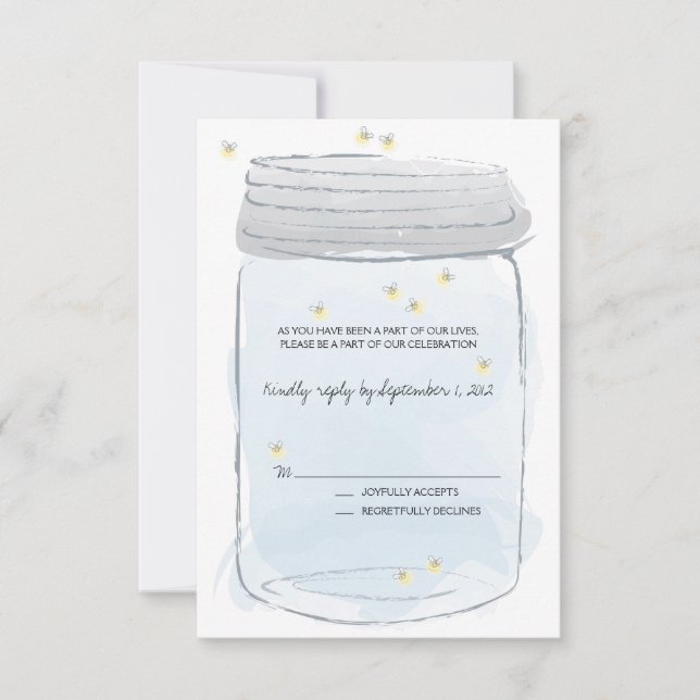 Resposta para Casamento Blue Mason Jar e Vagalumes (Frente)