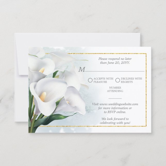 Resposta para Casamento com Lírio-de-Calla Branco  (Frente)