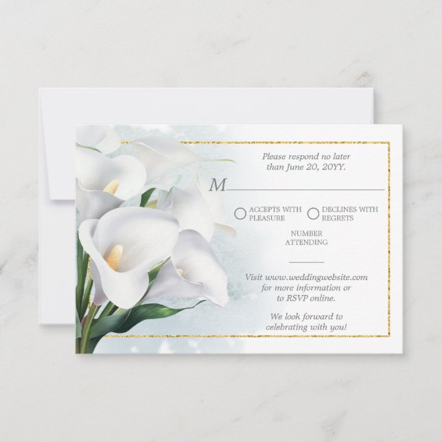 Resposta para Casamento com Lírio-de-Calla Branco  (Frente)
