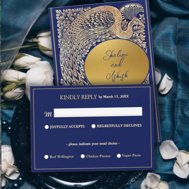Resposta para Casamento Indiano Blue Gold Peacock (Criador carregado)