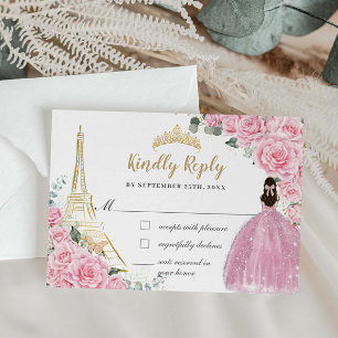 Resposta para Mis 15 Floral Rosa Torre Eiffel Pari