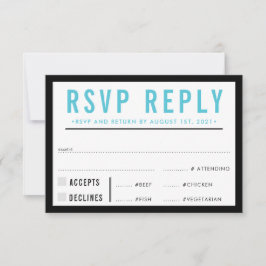 RESPOSTA RSVP: aqua negro simples e ousado