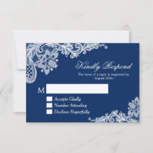 Resposta RSVP de Casamento Azul de Lugar Belo Mari