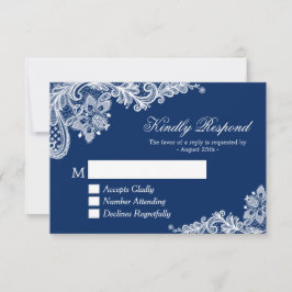 Resposta RSVP de Casamento Azul de Lugar Belo Mari