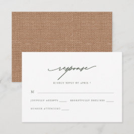 Resposta Rsvp de Casamento Chic Sage e Burlap