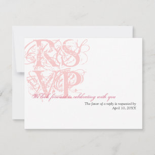 Resposta RSVP de casamento cor-de-rosa grunge