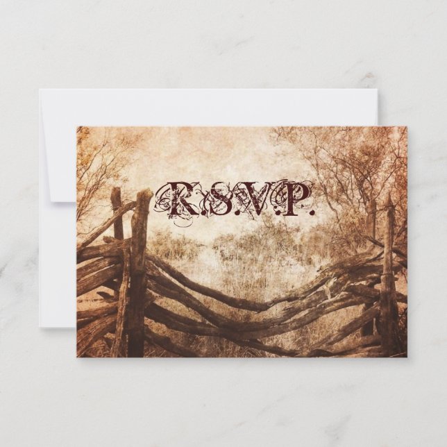 resposta RSVP de casamento da fazenda do país ocid (Frente)