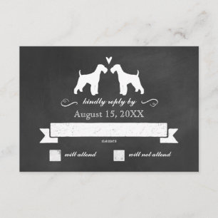 Resposta RSVP de Casamento de Airedale Terrier Sil