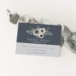 Resposta RSVP de Casamento de Anemone e Eucalyptus