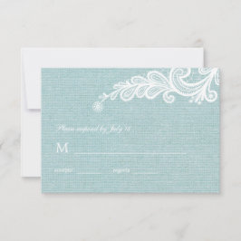 Resposta RSVP de Casamento de Burlap e Lace