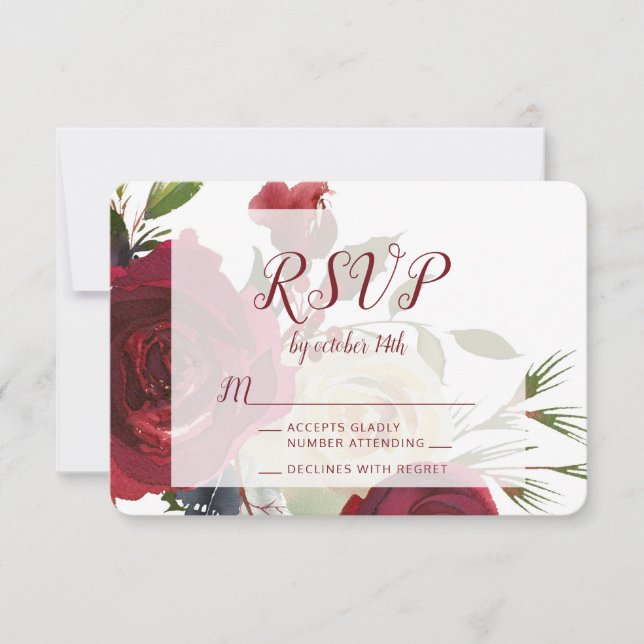 Resposta RSVP de Casamento de Casamento de Molor W (Frente)