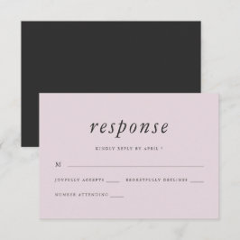 Resposta Rsvp de Casamento de Cinza e Blush Minima