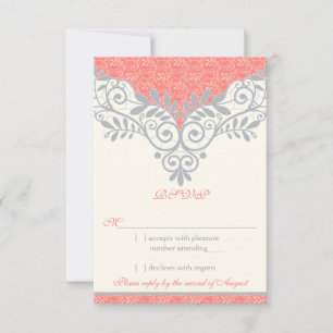 Resposta RSVP de Casamento de Cinzas de Silver Cor