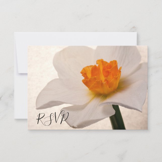 Resposta RSVP de Casamento de Daffodil Primavera B (Frente)