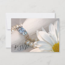 Resposta RSVP de Casamento de Daisy Elegance White