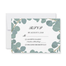 Resposta RSVP de Casamento de Eucalyptus Wreath Gr