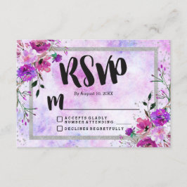 Resposta RSVP de Casamento de Frame Floral e Silve