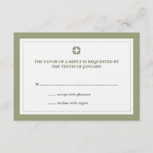 Resposta rsvp de casamento de fronteira pontilhada