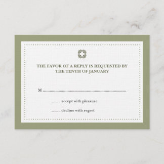 Resposta rsvp de casamento de fronteira pontilhada