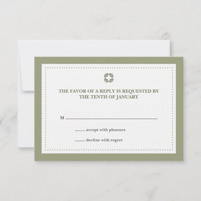 Resposta rsvp de casamento de fronteira pontilhada (Frente)
