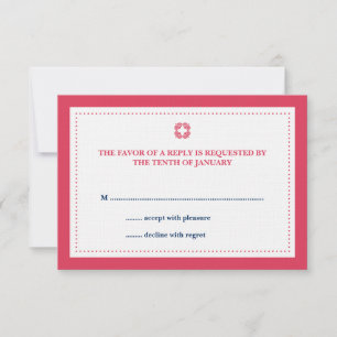 resposta rsvp de casamento de fronteira pontilhada