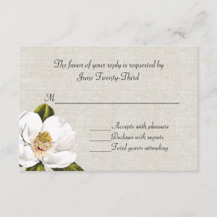 Resposta RSVP de Casamento de Magnolias do Sul Chi