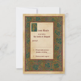 Resposta RSVP de Casamento de Manuscrito Iluminado