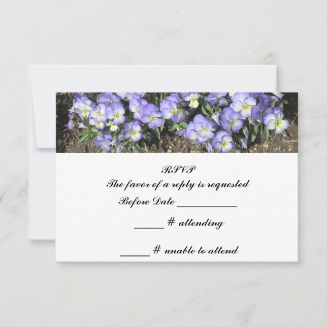 Resposta RSVP de Casamento de Pansies (Frente)